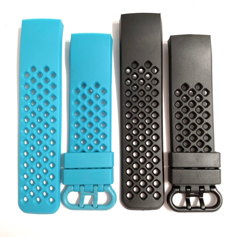 2 Fitbit Charge 3 / 3 HR band black teal aqua blue